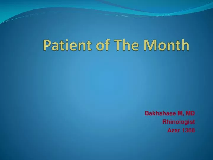 patient of the month
