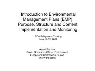 ECA Safeguards Training May 12-13, 2011