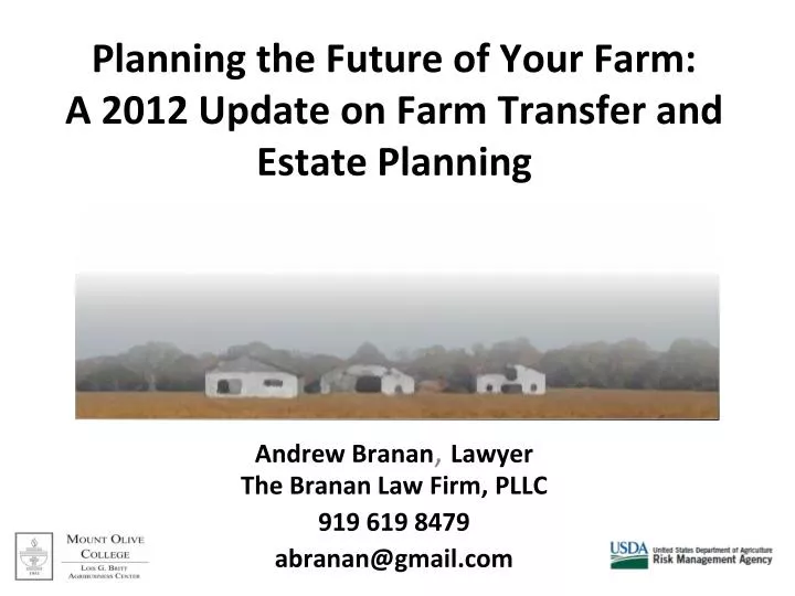 planning the future of your farm a 2012 update on farm transfer and estate planning