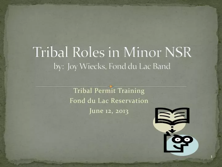 tribal roles in minor nsr by joy wiecks fond du lac band