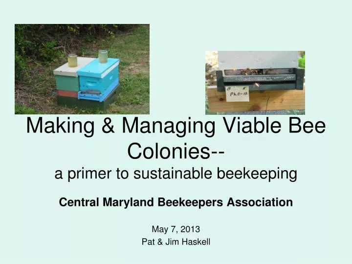 making managing viable bee colonies a primer to sustainable beekeeping