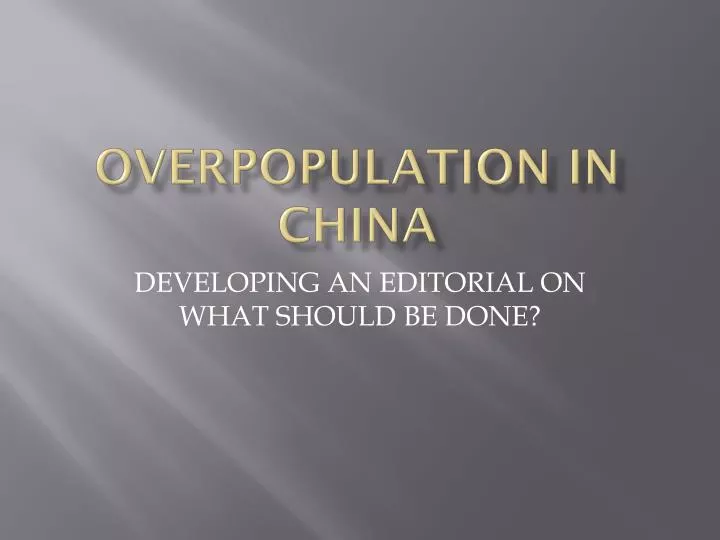 overpopulation in china