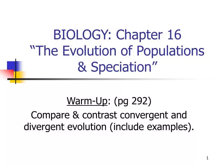 biology chapter 16 the evolution of populations speciation