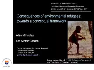 Consequences of environmental refugees: towards a conceptual framework