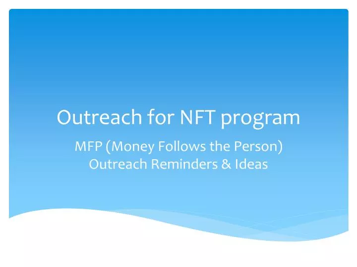 outreach for nft program