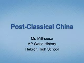 Post-Classical China