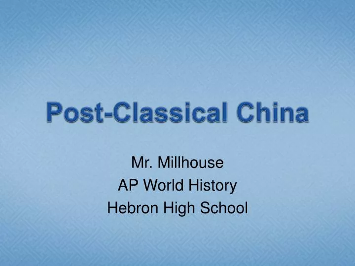 post classical china