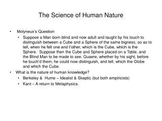 The Science of Human Nature