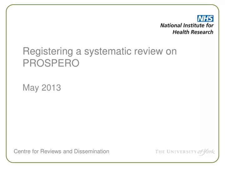 registering a systematic review on prospero