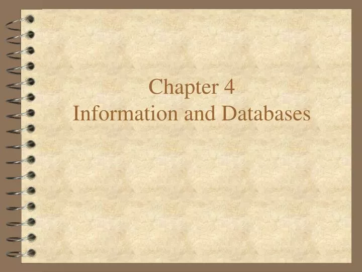 chapter 4 information and databases