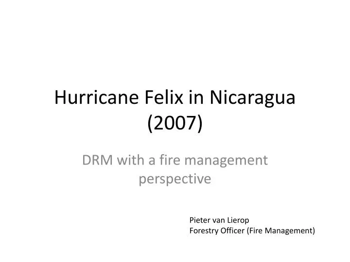 hurricane felix in nicaragua 2007