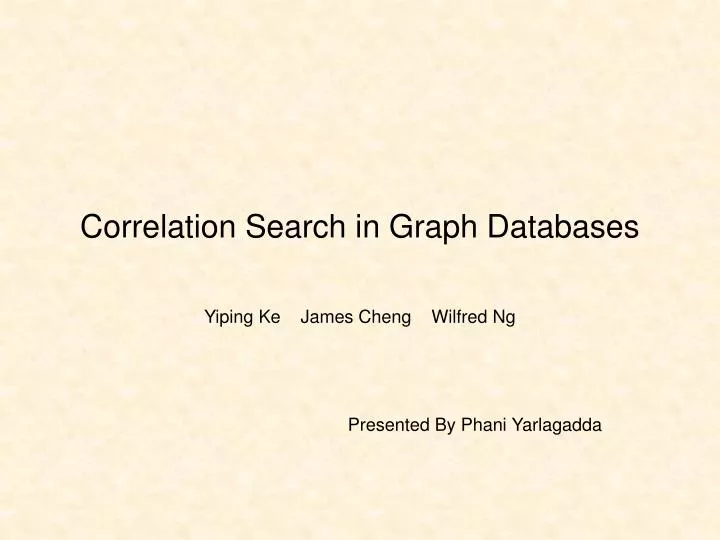 correlation search in graph databases