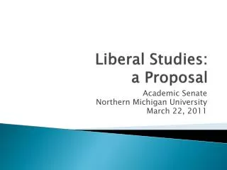 Liberal Studies : a Proposal