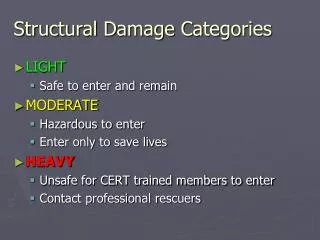 Structural Damage Categories