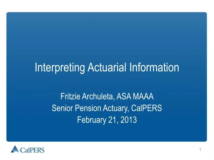 interpreting actuarial information