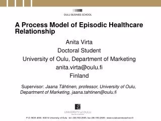 A Process Model of Episodic Healthcare Relationship