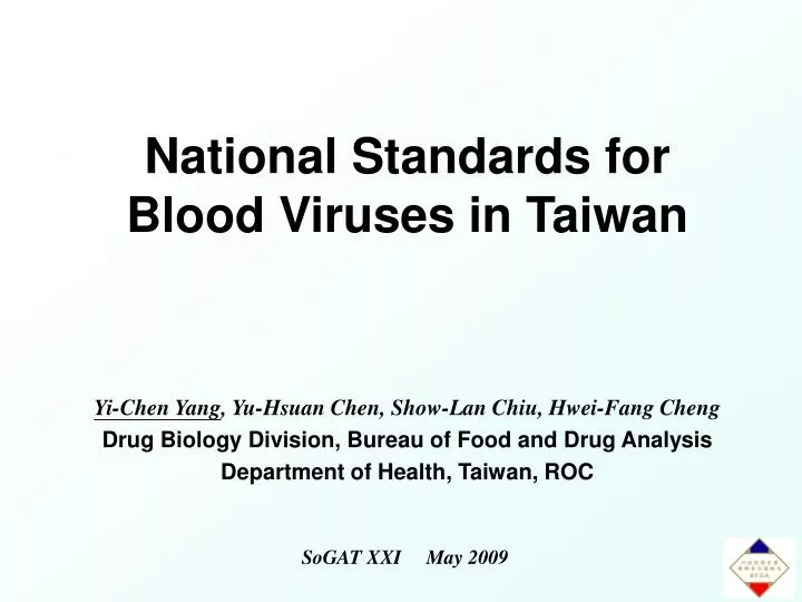national standards for blood viruses in taiwan
