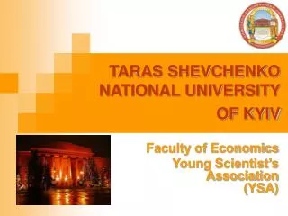 TARAS SHEVCHENKO NATIONAL UNIVERSITY OF KYIV