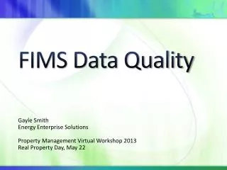 FIMS Data Quality