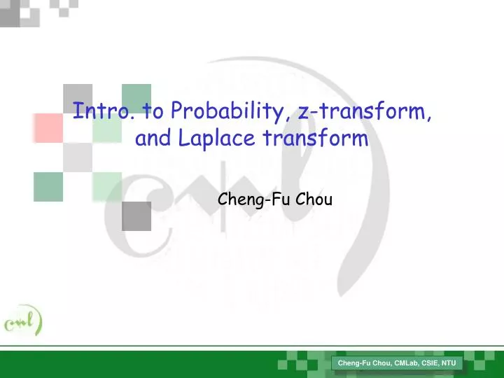 intro to probability z transform and laplace transform