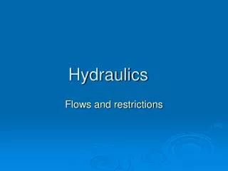 Hydraulics