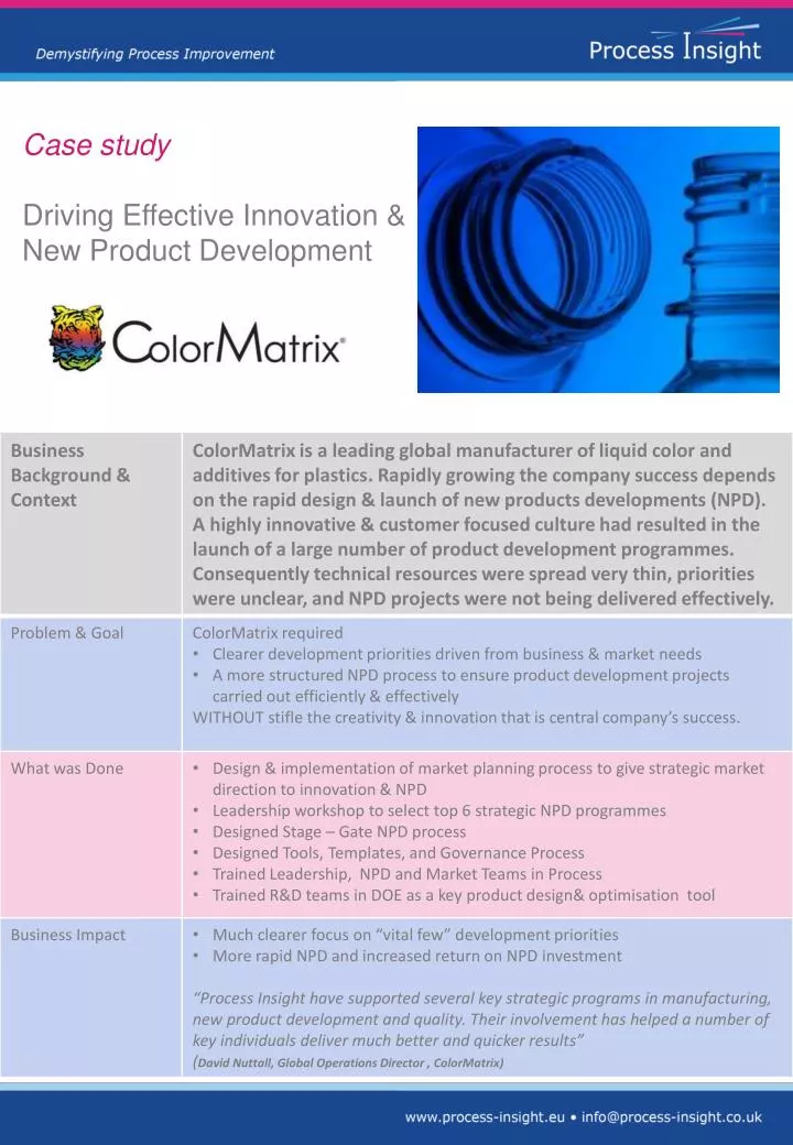 case study driving effective innovation new product development