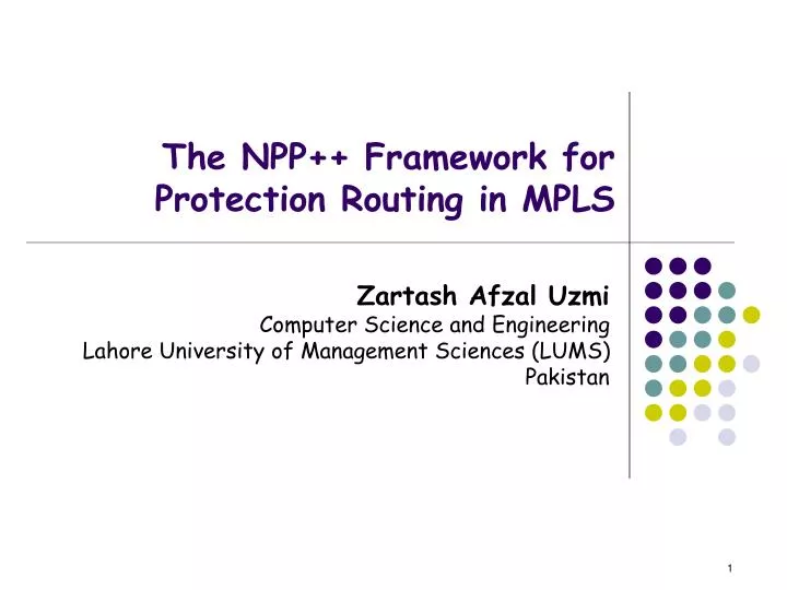 the npp framework for protection routing in mpls
