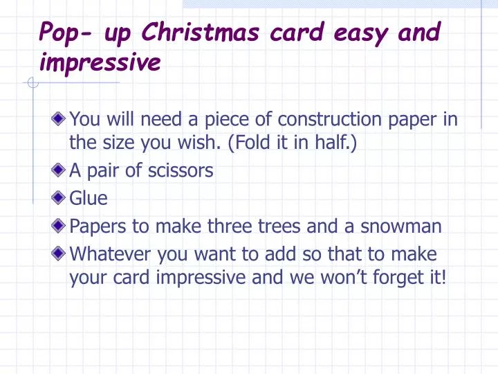 pop up christmas card easy and impressive