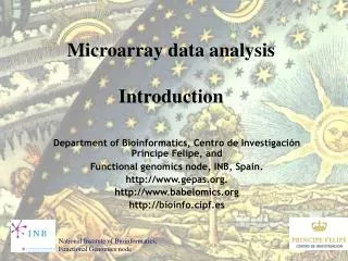 Microarray data analysis Introduction