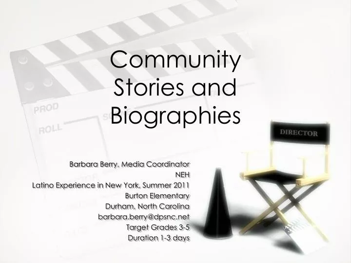 community stories and biographies