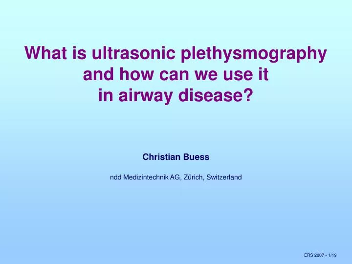what is ultrasonic plethysmography and how can we use it in airway disease