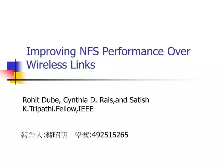 improving nfs performance over wireless links