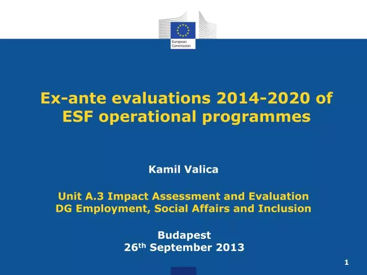 ex ante evaluations 2014 2020 of esf operational programmes