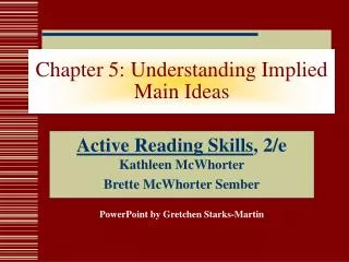 chapter 5 understanding implied main ideas