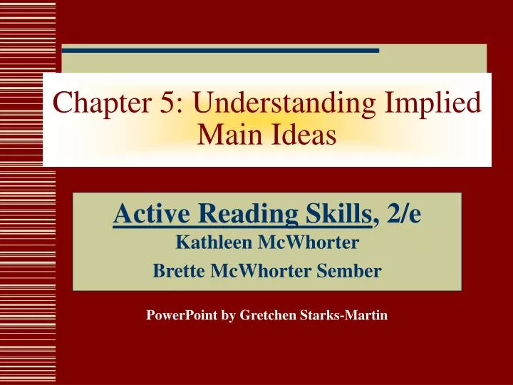 chapter 5 understanding implied main ideas