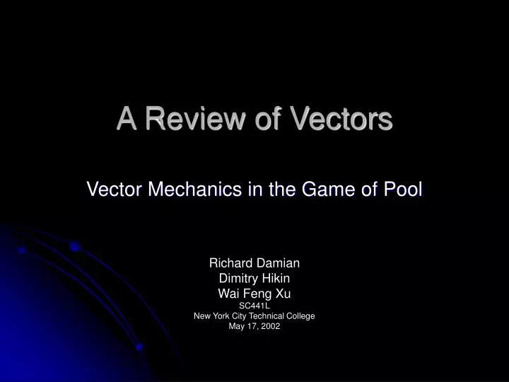 a review of vectors