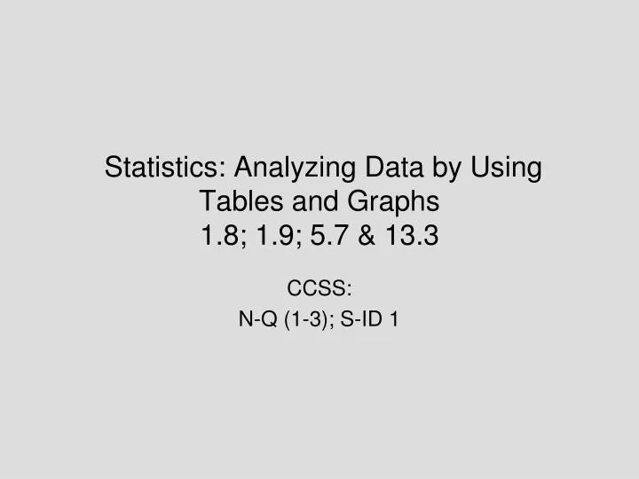 statistics analyzing data by using tables and graphs 1 8 1 9 5 7 13 3