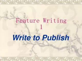 Write to Publish
