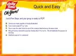 Quick and Easy - slide 1