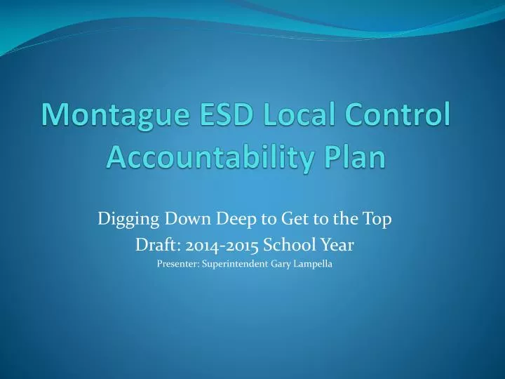 montague esd local control accountability plan