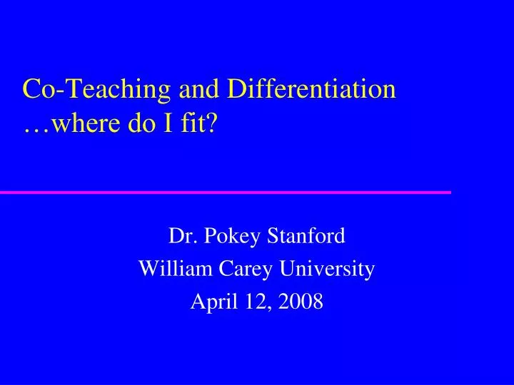 co teaching and differentiation where do i fit
