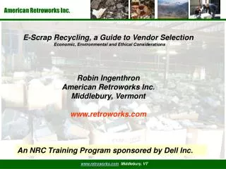 E-Scrap Recycling, a Guide to Vendor Selection