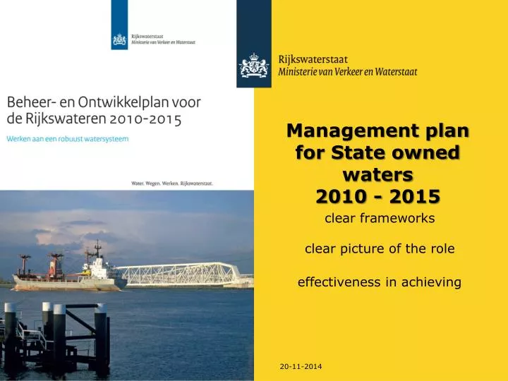 management plan for state owned waters 2010 2015
