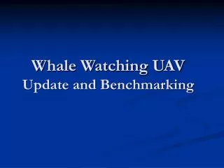 whale watching uav update and benchmarking