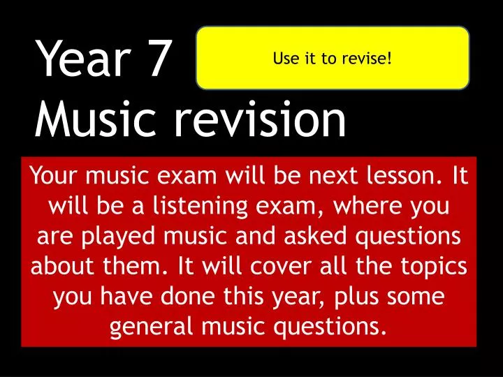 year 7 music revision