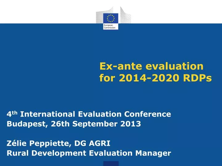ex ante evaluation for 2014 2020 rdps