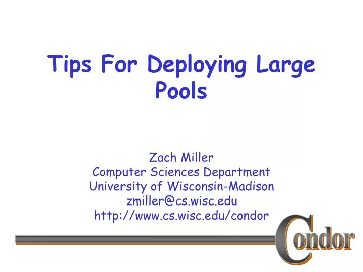 tips for deploying large pools