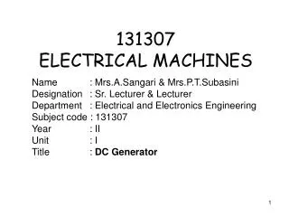 131307 ELECTRICAL MACHINES