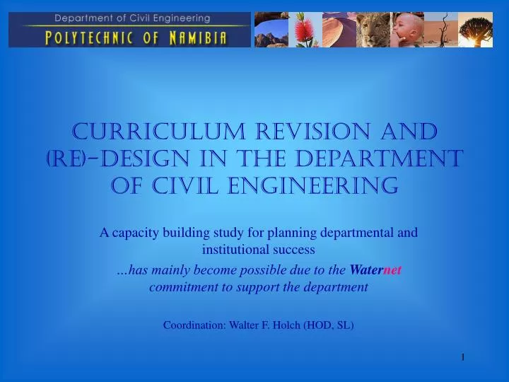 curriculum revision and re design in the department of civil engineering