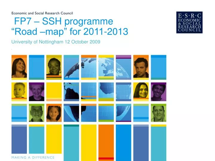fp7 ssh programme road map for 2011 2013